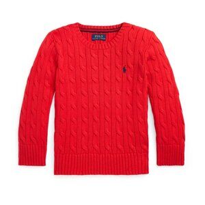 Polo by Ralph Lauren Red Cable Knit Sweater 6 Girls
